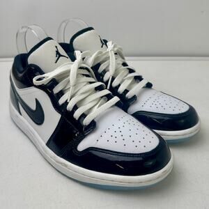 Jordan 1 Low SE Concord Black/White Patent Sneakers Men's Sz 8